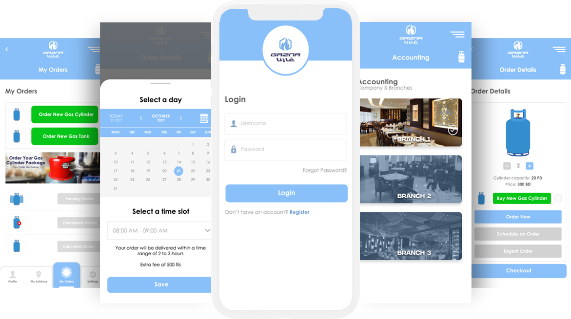 Gazna app screenshots
